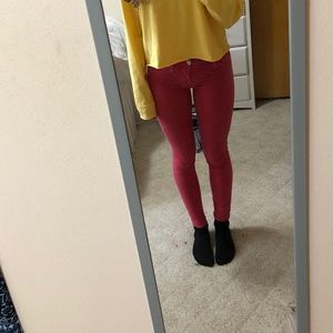 Hudson red skinny jeans!